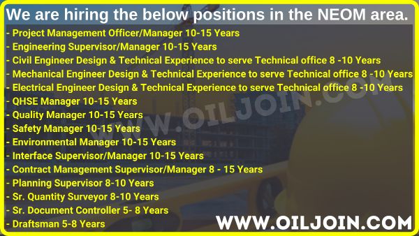 Mechanical Civil Electrical Engineer Design Document Controller QHSE Manager Jobs