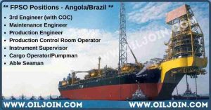 FPSO Angola Brazil Instrument Supervisor Production Engineer vacancies