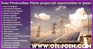 Civil Mechanical Electrical EHS Commissioning Engineer Solar Plants project Qatar Jobs