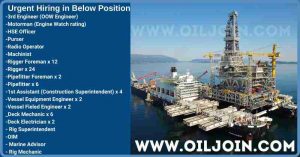 HSE Officer Rigger Pipefitter Foreman Deck Rig Mechanic Electrician Drilling Offshore Jobs
