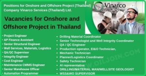 Onshore and Offshore Project in Thailand Vacancies