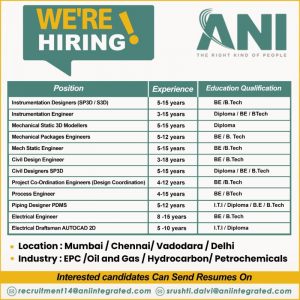 Industry EPC Oil & Gas Hydrocarbon Petrochemicals Jobs