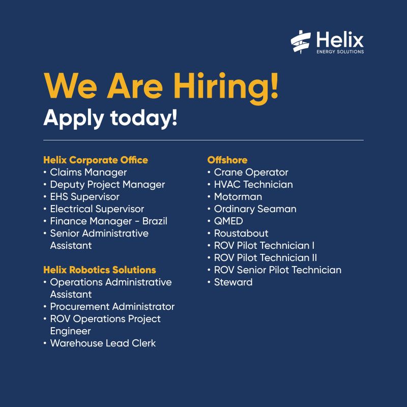 Helix Energy Resources Offshore USA Jobs