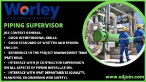 Worley Piping Supervisor Job Bahrain