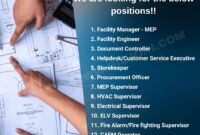 Storekeeper HVAC Electrical Supervisor Document Controller Jobs