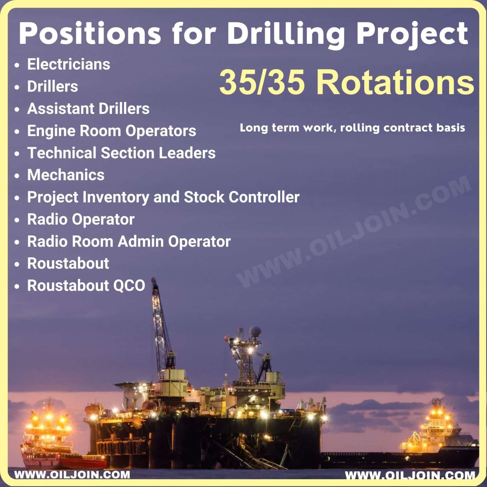 35/35 rotations Jobs for Drilling Project